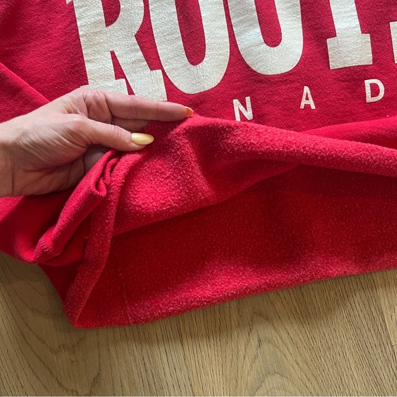 Vintage Cropped Roots Sweatshirt Red MENS SMALL - Picture 9 of 11